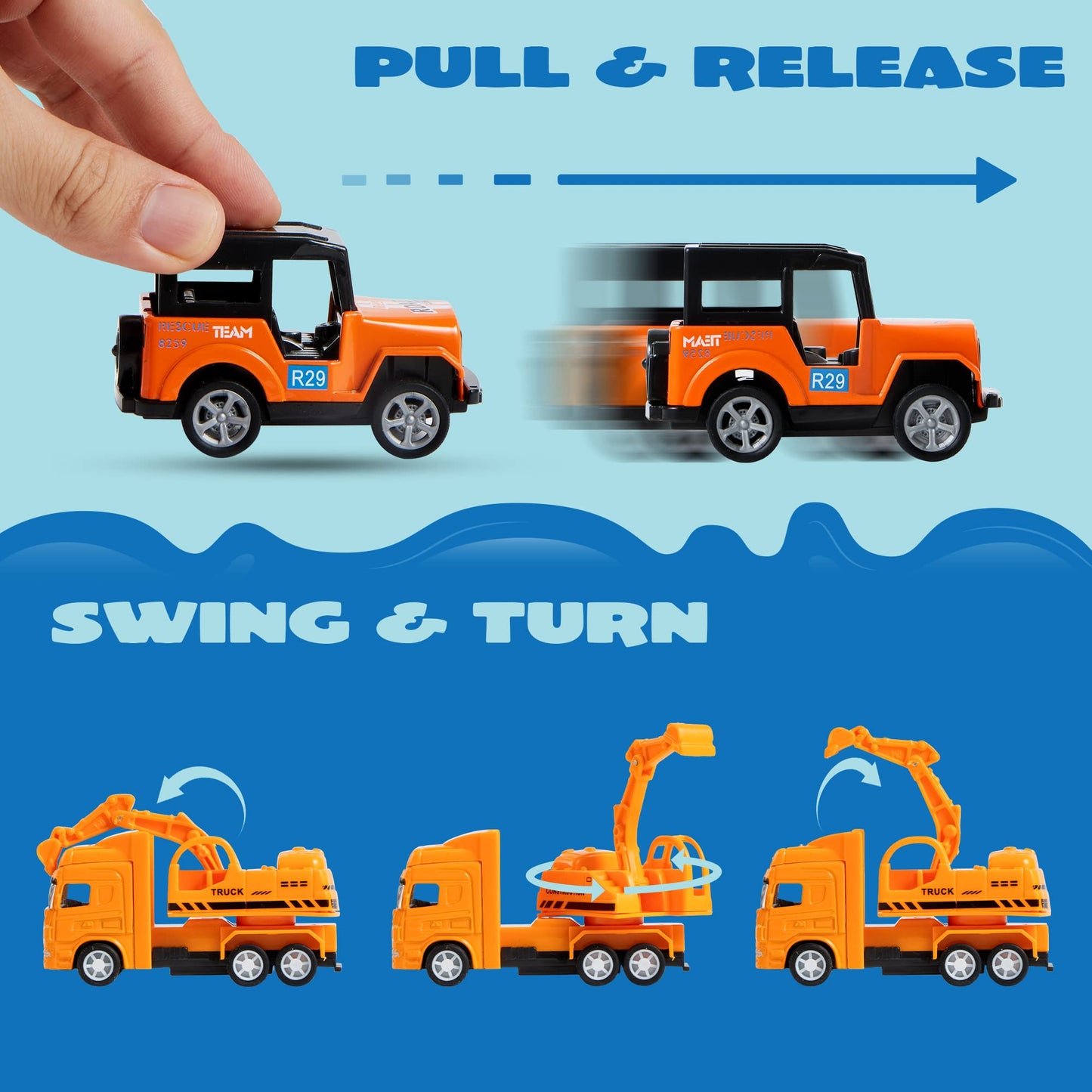 JOYIN 20PCS Die Cast Pull Back Cars, Metal Toy Cars, Car Toys Bulk, Vehicle Set for Toddlers, Kids Party Favors, Cake Toppers, Stocking Stuffers, Race Cars Toys for Boys