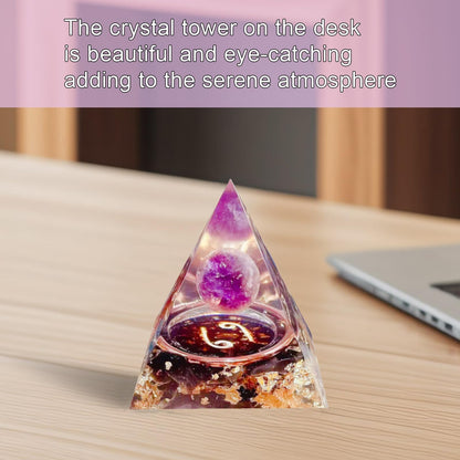 Saefheled Twelve Constellations Cancer Orgone Pyramid,Natural Amethyst&Obsidian Orgonite Crystal Healing Pyramid,for Protection Chakra,Unique Constellation Pyramid for Positive Energy. Health(6CM)