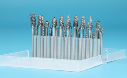 20 Pcs Carbide Burr Bits 1/8" Shank Compatible with Dremel Milwaukee Metal Grinding Wood Stone Steel Carving Cutting Engraving Grinder Kit Attachment Rotary Tool Accessories Set Harder Than Diamond