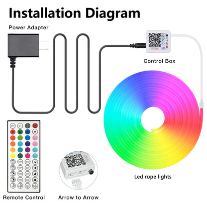 YILINM Neon RGB Rope Lights,IP67 Waterproof,Flexible Led Rope Lights,Control with App/Remote,Music Sync,for Gaming Room Living Bedroom Wall Decor (20FT)