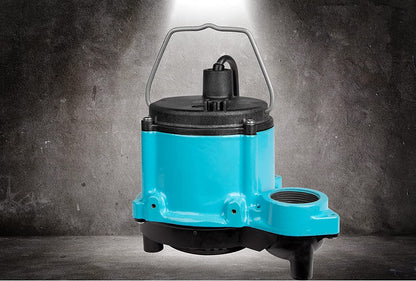 Little Giant 6-CIM-R 115-Volt, 1/3 HP, 2750 GPH Manual (No Switch) Submersible Sump Pump for Sump Systems and General Dewatering, 10-Ft. Cord, Blue, 506271