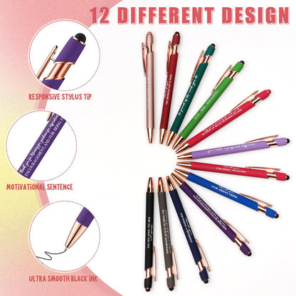 Ragnhild 48 Pcs Thank You Gifts Bulk Motivational Pens Inspirational Notepads, Mini Motivational Notebooks Gifts for Employee Teacher Staff Volunteer Coworker