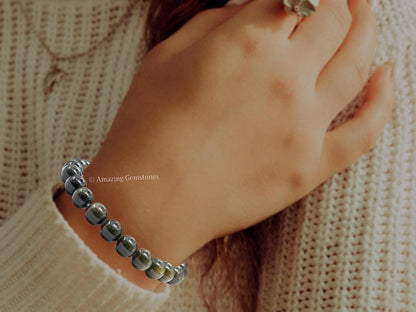 Amazing Gemstone Crystal Bracelet for Women Men's Gifts - Protection Healing Crystal Bracelet - 8mm Gemstone Beaded Stretchable Bracelet Pulseras Para Hombres Mujer Stocking Stuffers Mothers Day Gift (Gold Sheen Obsidian)