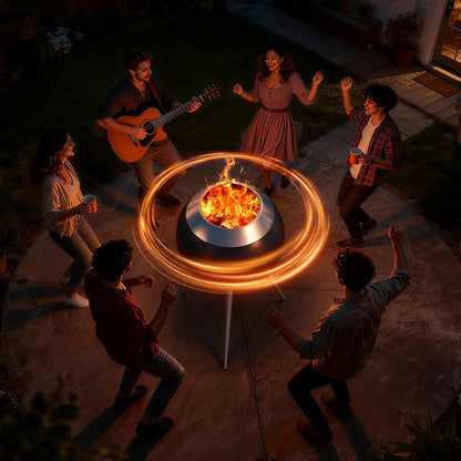 CABZOON Smokeless Fire Pits for Outside,Solo Bonfire Fire Pit with Removable Ash Pan,304 Stainless Steel Liner Heightening Outdoor Heater, Enhanced Airflow and Easy Cleanup