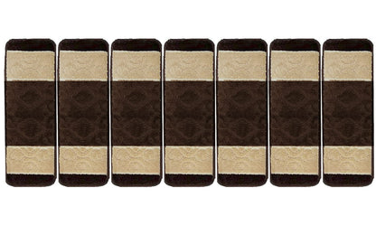 Gloria High Pile Non-Skid Rubber Back Gripper Carpet Stair Treads Non Slip Washable Stair Mats (Set of 7), 8.5" x 26"