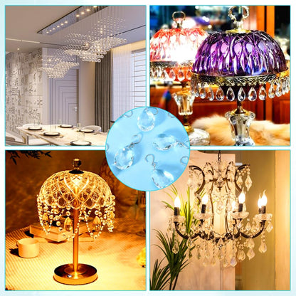HYBEADS 10pcs 38mm Crystal Suncatcher, Hanging Clear Teardrops Crystals Chandelier Parts Prisms Pendants with Hook for Windows Lamp Christmas Tree Decorations Home Decor