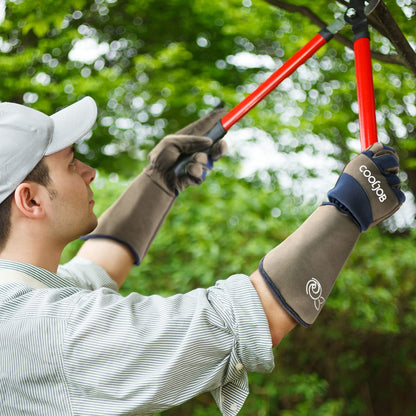 COOLJOB Thorn Proof Rose Pruning Garden Gloves for Men, Long Sleeve Padded Yard Work for Bush, Blackberry, Cactus, Heavy Duty/Puncture Resistant/Machine Washable, Large, Navy
