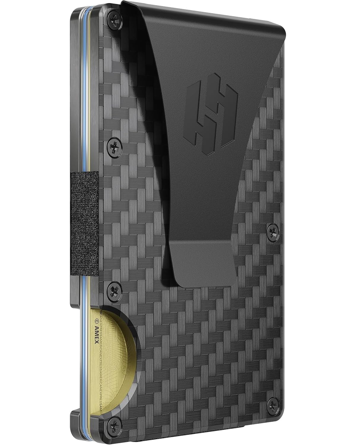 Hayvenhurst Wallet for Men - Slim RFID Blocking Metal Wallet with Money Clip, Minimalist Front Pocket Credit Card Holder, Small Mens Wallet