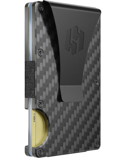 Hayvenhurst Wallet for Men - Slim RFID Blocking Metal Wallet with Money Clip, Minimalist Front Pocket Credit Card Holder, Small Mens Wallet