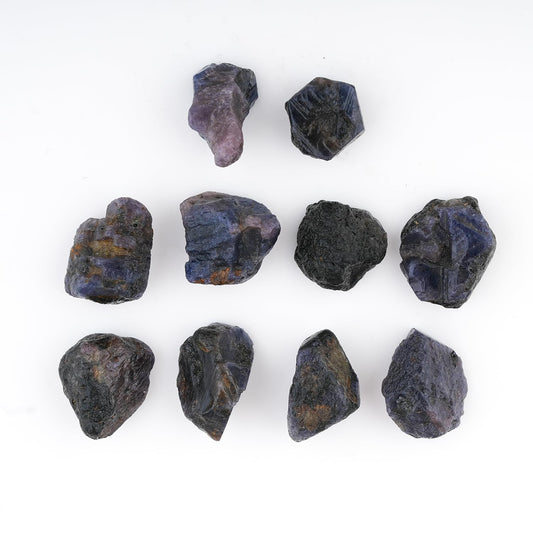ColouredRocks (150+ carats.) BLUE SAPPHIRE Raw Crystals, Raw Stones, Rough Gemstones, Jewelry Making Supply, Cabbing, Polishing, Cutting, DIY, Crafts (10 pcs.) (12-16 mm size)
