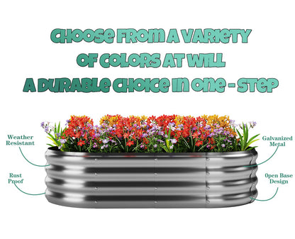 ZFHgarden Galvanized Metal Planter Round Raised Garden Bed Kit for Gardening Outdoor Galvanized Planter Outdoor 1PC Metal 6X3X1FT