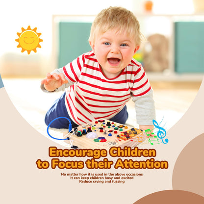 Sumsoltic Busy Board,Montessori Toys for 1-3 Year Old Boys & Girls,Travel Educational Learning Activities for Toddlers,Sensory Toy for Kids with Autism (Busy Board v4)