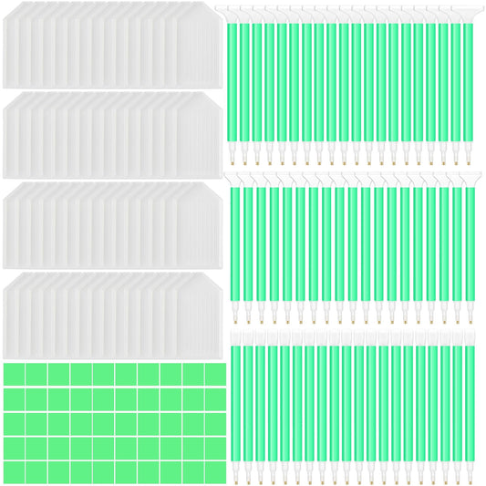 Affrolling 180 Pcs 5d Diamond Art Painting Tools and Accessories Kits Include Drill Pens with 3 Drill Sizes, Plastic Diamond Trays, Glue Clay, Rhinestone Art Painting DIY Accessories (Green)