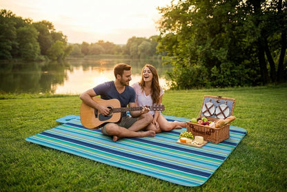 FashionLive Beach Blanket Extra Large Picnic Blankets Sandproof Waterproof Outdoor Indoor Blanket Lightweight Handy Mat Portable Beach Mat for Camping Hiking Travel Park Grass