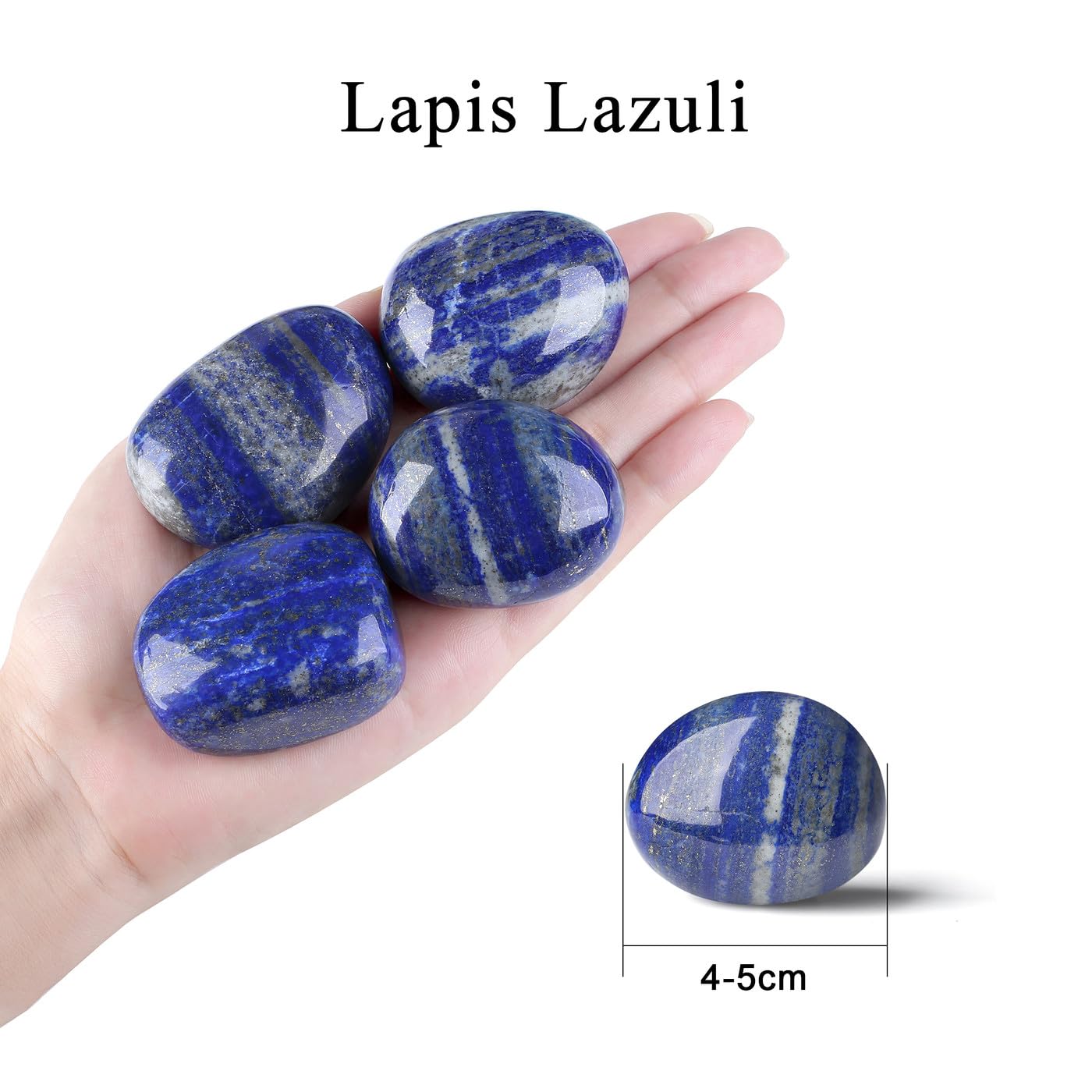 MAIBAOTA 1.6-2.0" Lapis Lazuli Crystal Large Lapis Lazuli Stone Reiki Natural Tumbled Polished Stones for Energy Witchcraft Therapy Meditation DIY Crystals for Protection
