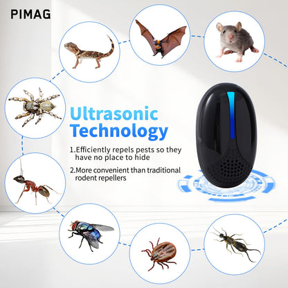 2026 Upgraded Ultrasonic Repeller Pest Indoor, Mouse Traps Repellent Insect Plug in, Pest Control Ant,Roach,Rodent, Mouse, Bugs, Mosquito, Spider, for Home, Office, Store 3 Mode Switching, 6 Packs