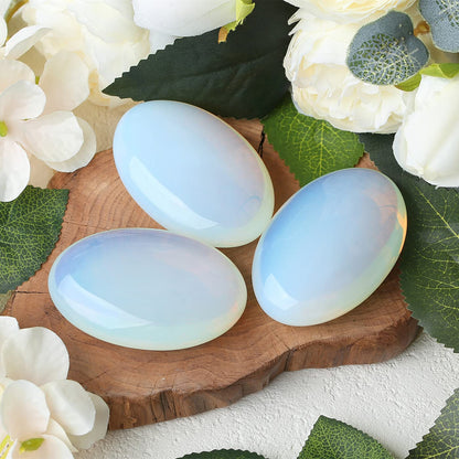 ZHIYUXI 2.4" Opalite Healing Stones Opal Stone Crystals and Healing Stones Gemstones Worry Stone Crystals Decor Protection Crystals Polished Stones Palm Stone Gem Gifts Mediation Energy Balancing 1PC