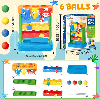 AuroTops Toys for 1 2 3 Years Old Boys & Girls, Toddler Musical Toy for 6-12-18-24 Months, Interactive Montessori Toys with Light & Sound,Christmas Birthday Gifts for Baby Age 1-2 Years Old