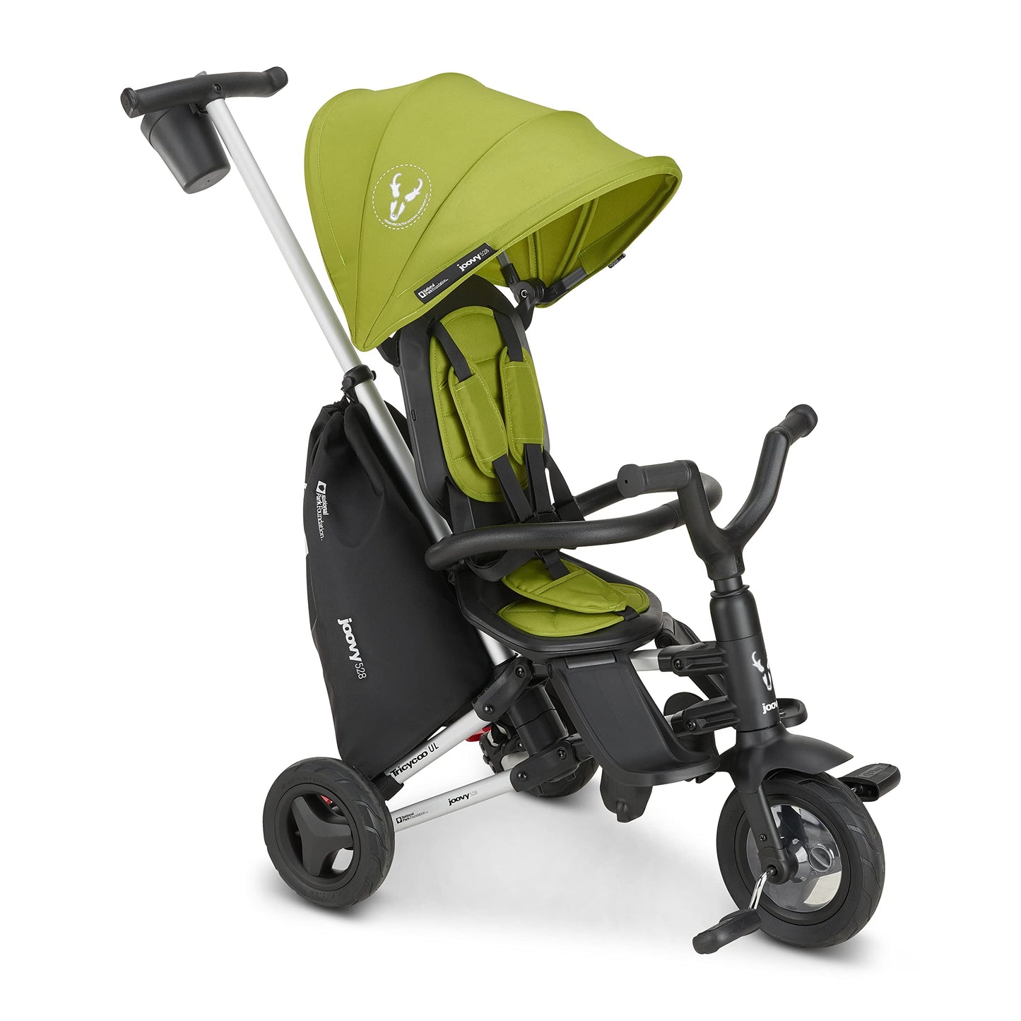 Joovy Tricycoo UL Kids Folding Push Tricycle, 8 Stages, Sonoran Pronghorn National Park Foundation Edition and Gift Set-Plush Toy, Placemat & Book