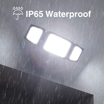 Onforu 70W LED Dusk to Dawn Outdoor Lighting,2 Packs 7000LM Exterior Flood Lights,IP65 Waterproof Outdoor 3 Adjustable Heads Photocell Black Lights Fixture,6500K Daylight White Floodlights(Black)