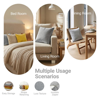 Q&J FABRIC CO. 4 Pack Velvet Decorative Throw Pillow Covers,Soft Square Cushion Case 18x18 Inch Pillow Covers for Living Room Couch Bed Sofa Outdoor Home Decor(Gold/Orange/Silver Grey/Light Coffee)