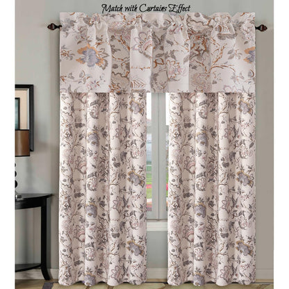 H.VERSAILTEX Blackout Curtain Valances for Kitchen Window/Living Room/Bathroom Privacy Added Rod Pocket Home Decoration Winow Valance, 52" W x 18" L, Floral in Sage and Brown
