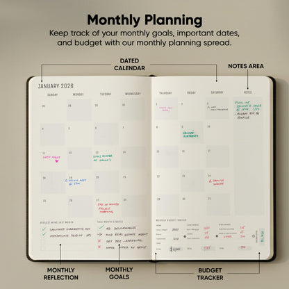 Dated, 2026 Planner, 5.8” x 8.3” - The #1 Productivity Planner to Achieve Your 2026 Goals - Planner 2026-2027 by PRODUCTIVITY STORE (A5, BLACK)