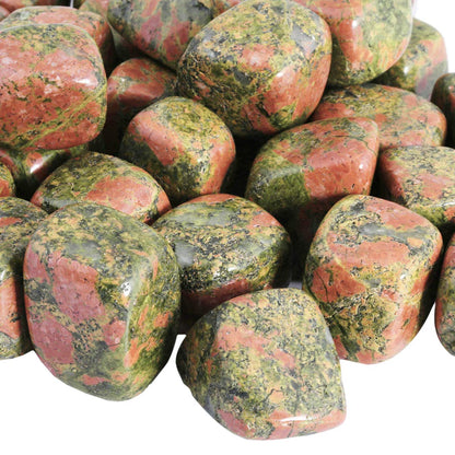 Rockcloud 1 lb Tumbled Polished Stones Gemstone Supplies for Wicca,Reiki,Healing Crystal,Unakite