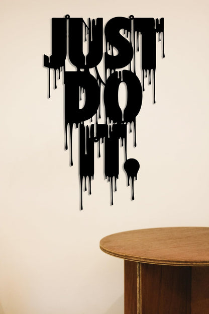 Benziso Motivational Metal Wall Art Inspirational Wall Decor Just Do It Decorative Sign for Office Encouragement Gifts (Black)