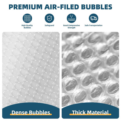 Metronic Bubble Cushioning Wrap 2 Pack 12 Inch x 72ft Total, Dense Bubble Packing Air Wrap Clear Bubble Packing Roll for Shipping and Moving Supplies, Perforated Every 12" (Made in USA)