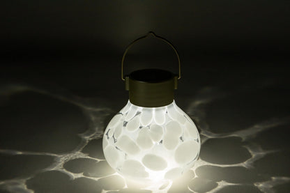 Allsop Handblown 5" Outdoor Solar LED Tea Lantern - White