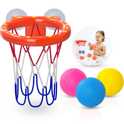 MARPPY Bath Toys - Bathtub Basketball Hoop for Toddler Kids - Bath Toys Mold-Free with Strong Suction Cups and 3 Colorful No-Hole Balls - Fun Shower Toys and Bathtub Toy for Toddlers