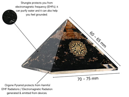 Amazing Gemstone Large Black Tourmaline Orgone Pyramid Crystal, Sri Yantra Orgonite Pyramid, Positive Energy Healing