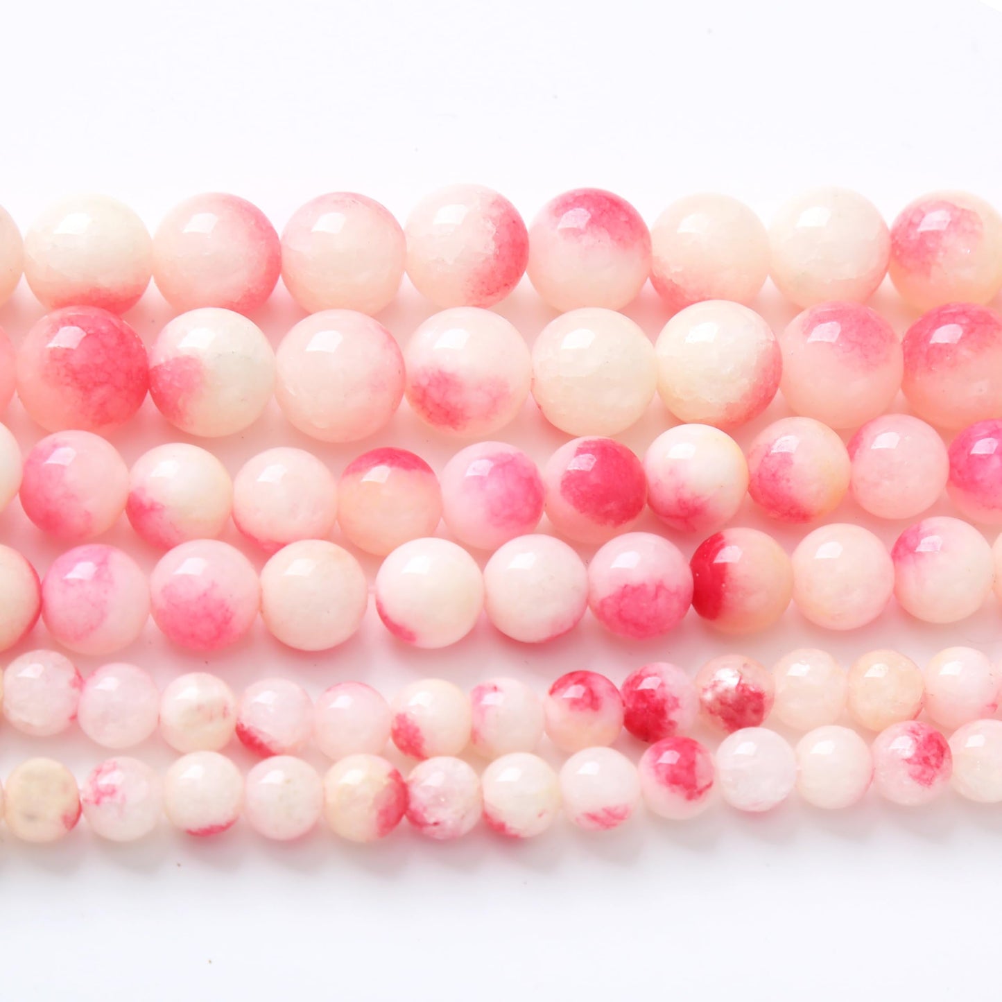 Peach Jade Beads Gemstone Round Crystal Energy Stone Beads for Jewelry Making DIY Bracelet Necklace 1 Strand 15.5inch 35PCS 10MM