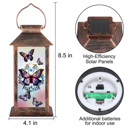 Solar Lantern Outdoor Waterproof Butterfly Garden Decor Birthday Gifts for Women Mom and Grandma Solar LED Plastic Decorative Hanging Light for Yard(Butterfly)