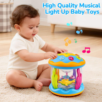 Baby Toys 0-6 Months Ocean Rotating Projector Musical Light Up Tummy Time Toys for Infants 0-3 4 5 6 7 8 9 Months Baby Aquarium Crawling Toys 6-12 Month Boys Girls 1 2 Year Old Birthday Easter Gifts