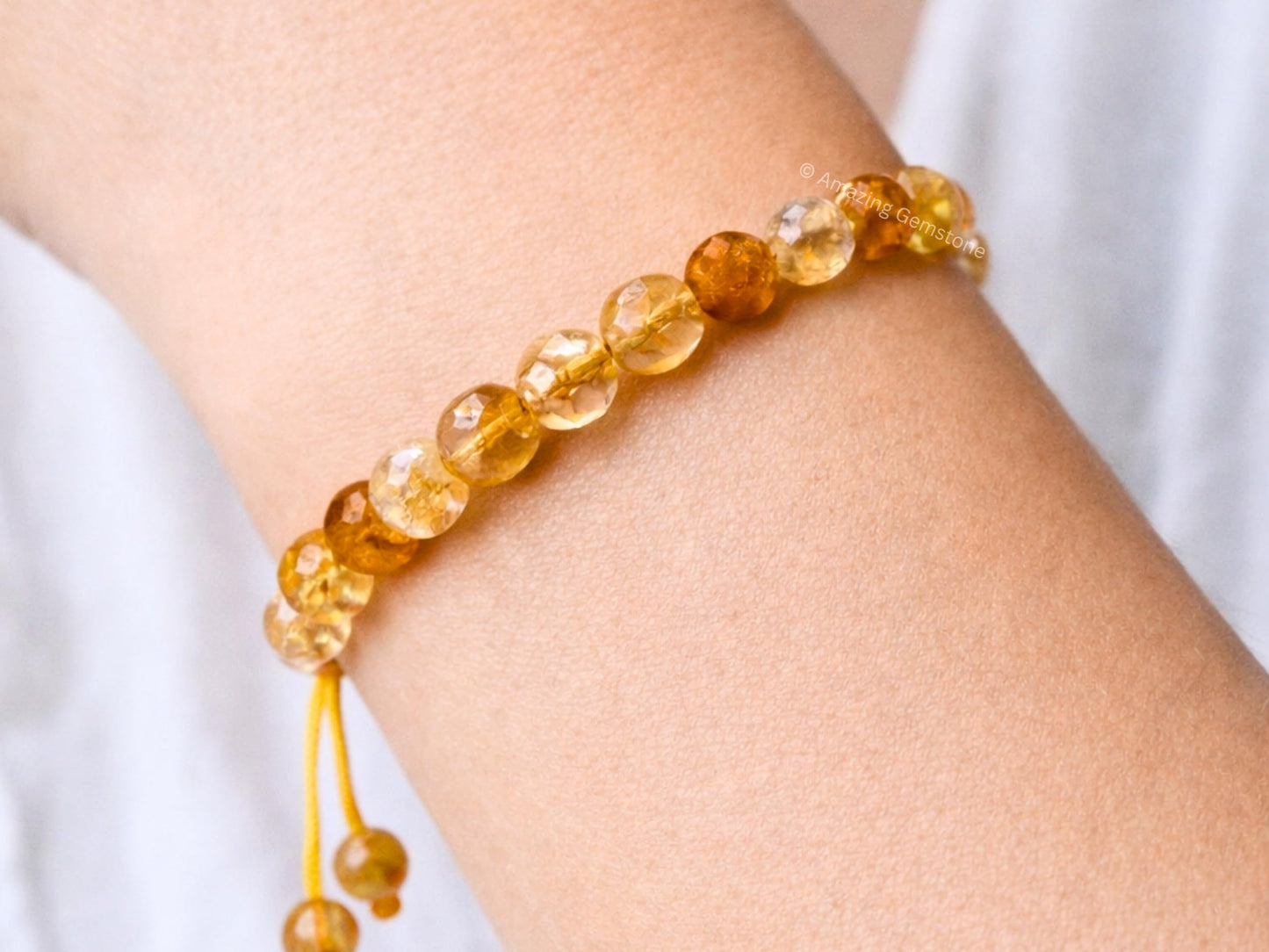 Amazing Gemstone Citrine Bracelet for Women - Chakra Mens Bracelet Protection Crystals and Healing Stones - Blessing Spiritual Meditation Gift Christmas Stocking Stuffers