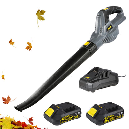 RIDA Lightweight Cordless Leaf Blower, Handheld Electric Blower with 2Pcs 2.0Ah Batteries & Fast Charger, Portable for Lawn Patio Yard Car Dust Cleaning, Easy Operation for Women & Seniors
