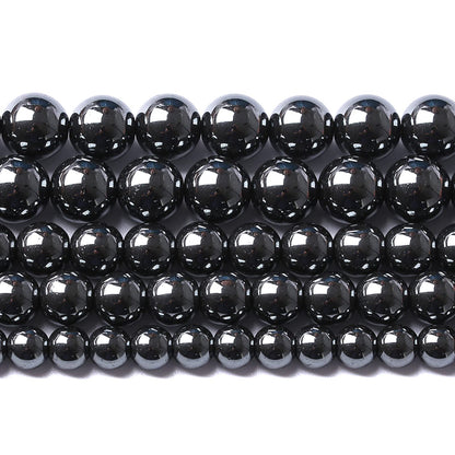 8mm 60PCS Black Hematite AAA Grade Spacer Round Loose Beads for Jewelry Making DIY Bracelet
