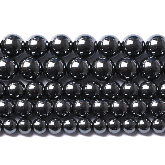 8mm 60PCS Black Hematite AAA Grade Spacer Round Loose Beads for Jewelry Making DIY Bracelet