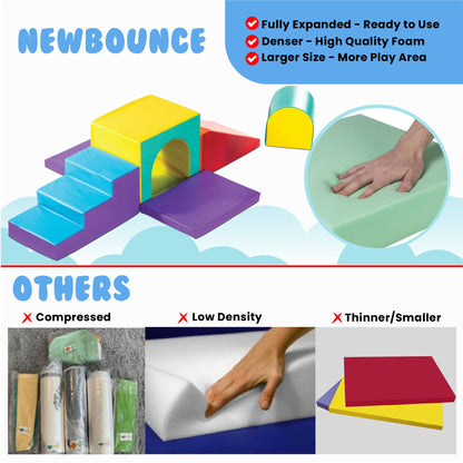 New Bounce Toddler Climbing Toys - Soft Play Set for Kids - Foam Climbing Blocks - Safe Soft Gym Equipment - Great for All Ages