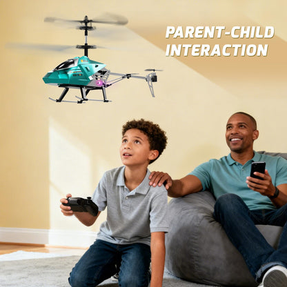 XIKOTEC Remote Control Helicopter, RC Helicopter Toy for Kids, 2.4GHz RC Plane with LED Lights, RC Flying Toy, Easy to Fly Indoor/Outdoor, Gifts Toys for Kids Beginners 8+ (Blue)