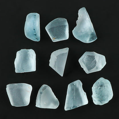 CRYSTALINES 5pcs Natural Raw Blue Topaz Gemstones, Rough Stones, DIY Jewelry Making, Wholesale Loose Supply, Healing Crystals, December Birthstone, Success Stone