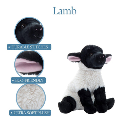 The Petting Zoo Lamb Stuffed Animal Plushie, Gifts for Kids, Wild Onez Farm Animals, Lamb Plush Toy 12 inches