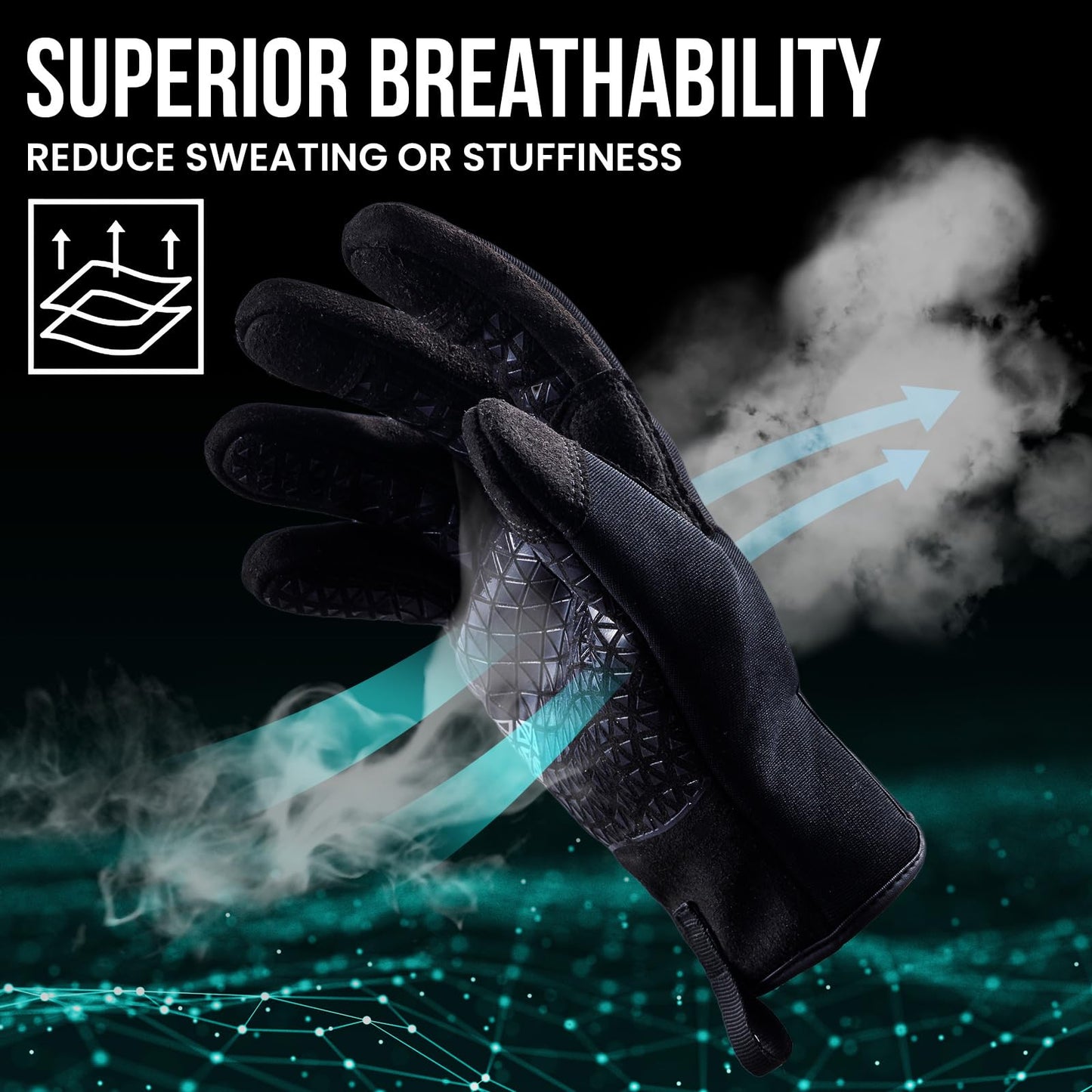TAILI Level 3 Needle, Level 5 Puncture Resistant Work Gloves for Gardening, Touchscreen, Breathable, Grip Enhanced A7 Cut Resistant Safety Gloves, Black, Small (S), 1 Pair