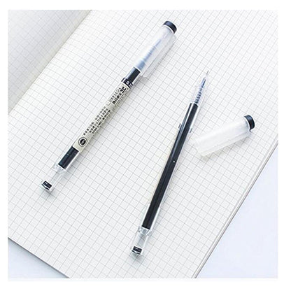 BEMLP Gel Ink Pen Japanese Style Liquid Ink Rollerball Pens Quick Drying 0.35mm Ultra Fine Point Ballpoint Maker Pen Premium for Office School Stationery Supply,12 Pcs/Set, Black