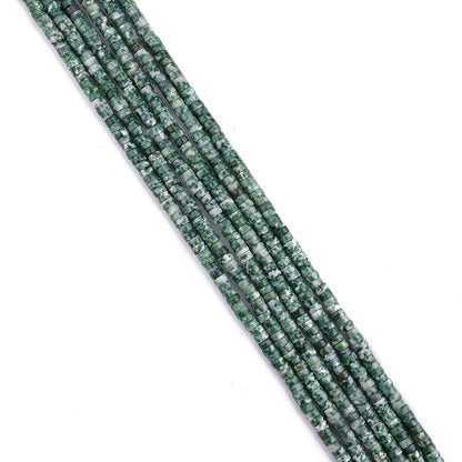 BEADIA Natural African Jade Spacer Beads Caps Loose Semi Gemstone for Beading Jewelry Making 4mmx2mm 38cm