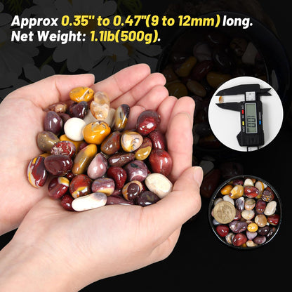 1.1lb Natural Crushed Mookaite Jasper Crystal Tumbled Chips-Healing Crystals Chips Bulk, Crushed Crystal Gemstones for Crafts, Beautiful Package for Gift (Mookaite Jasper)