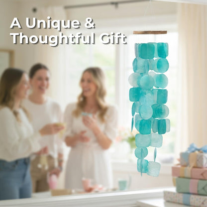 Solange & Frances Wind Chimes for Outside. Capiz Shell Wind Chime Outdoor Decor. Unique House Decor and Birthday Gifts for Women. Ideal Gifts for Women Who Have Everything