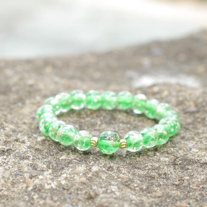 AROUROUA Glass Beaded Bracelet Glowing Bracelet Luminous Bracelets for Women Glass Mermaid Bracelet Bangles Anti Anxeity Healing Energy